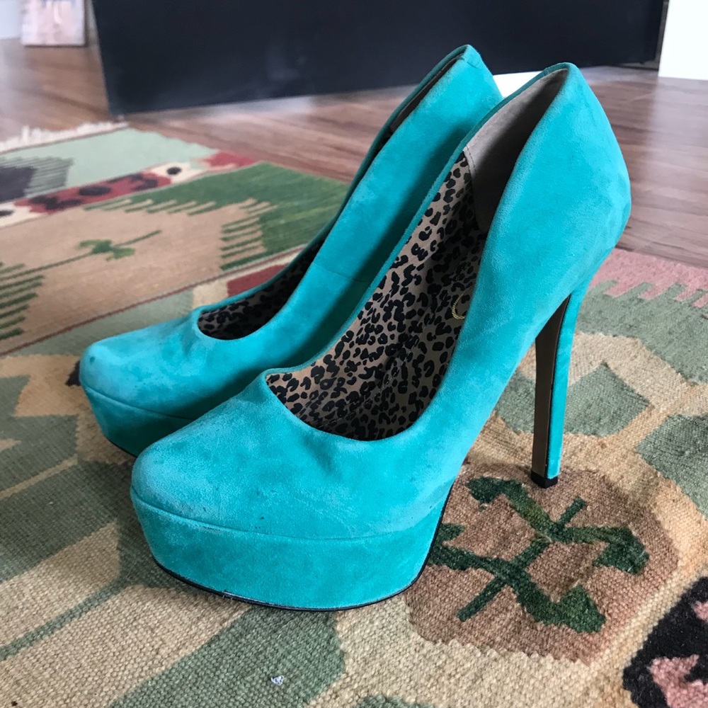 Jessica Simpson Turquoise Platform Pumps